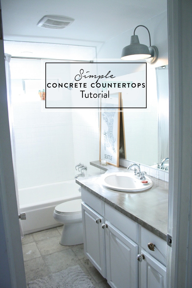 Simple Concrete Countertops Tutorial Petite Modern Life