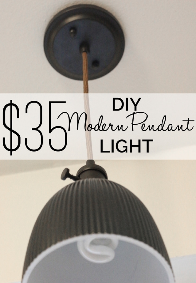 A $35 dollar DIY pendant light that is beautifully modern and can be done in all colors!