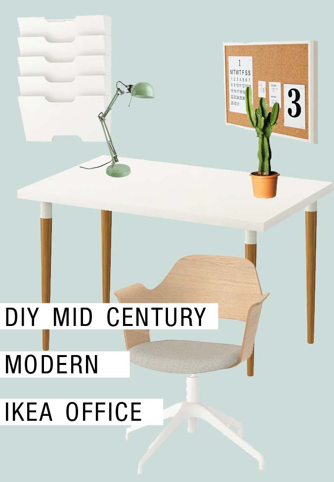 diy mid century modern ikea office