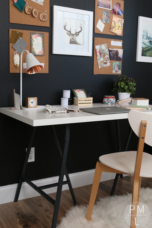 This modern office makeover is brimming with DIY projects, simple Ikea organizers, and eye catching accents! So much inspiration in one place!