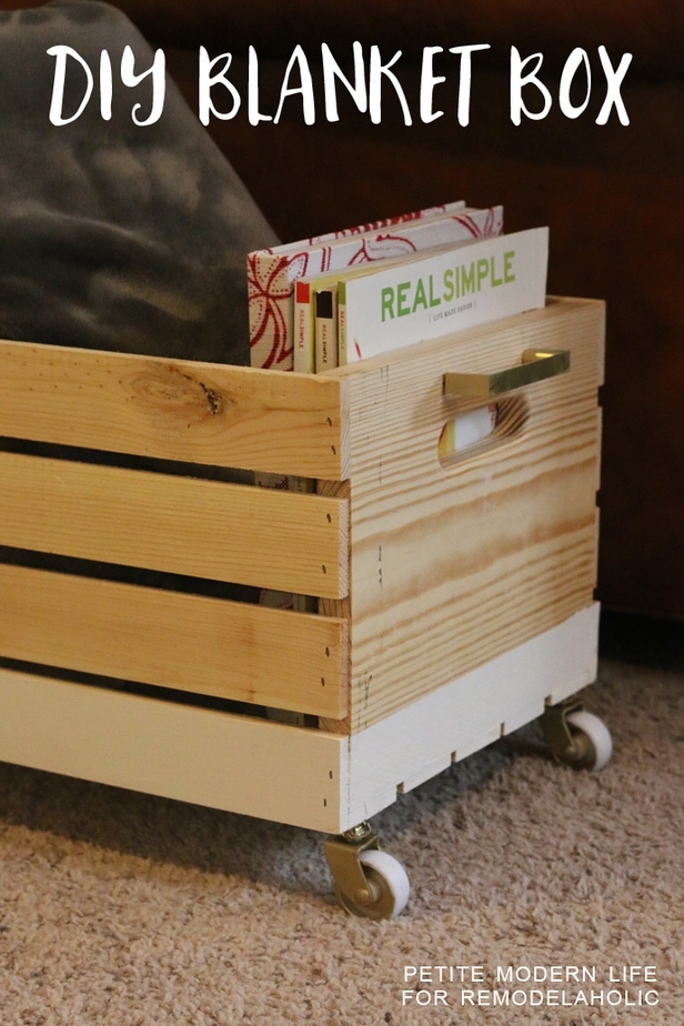 A 3 step blanket box that is modern, chic and multi-purpose!
