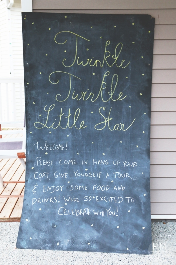 A simple winter star themed baby shower with games and menu details