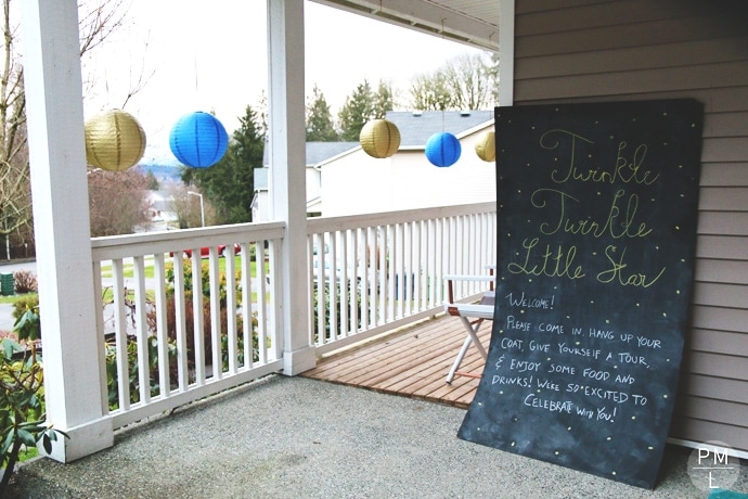 A simple winter star themed baby shower with games and menu details