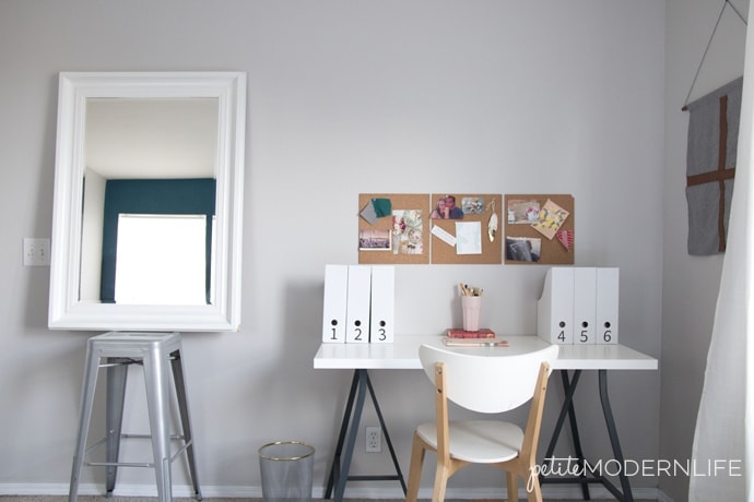 Gorgeous Guest Room Makeover with Ombre Wall and Live Edge Headboard | Petite Modern Life