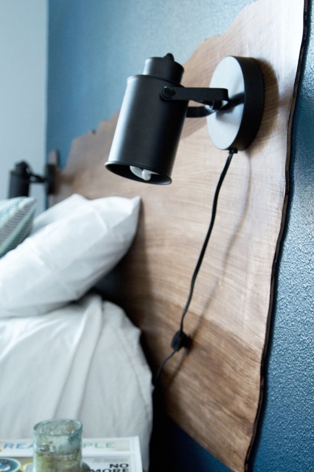 Gorgeous Guest Room Makeover with Ombre Wall and Live Edge Headboard | Petite Modern Life