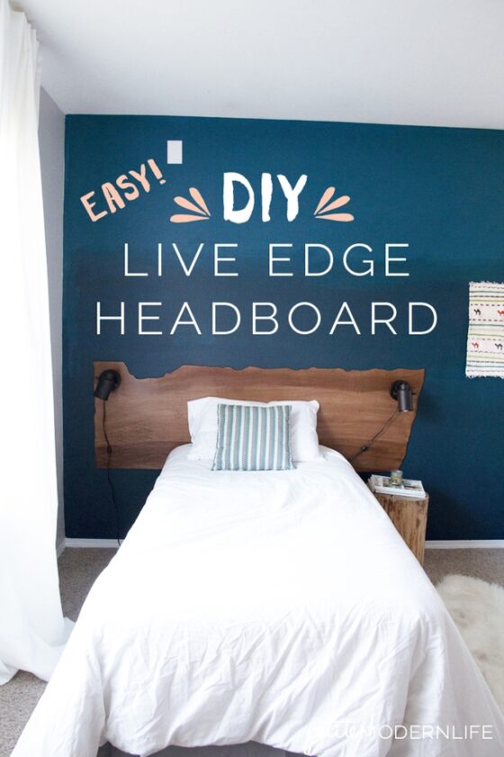 This DIY Live Edge Headboard is so inexpensive and easy to make!