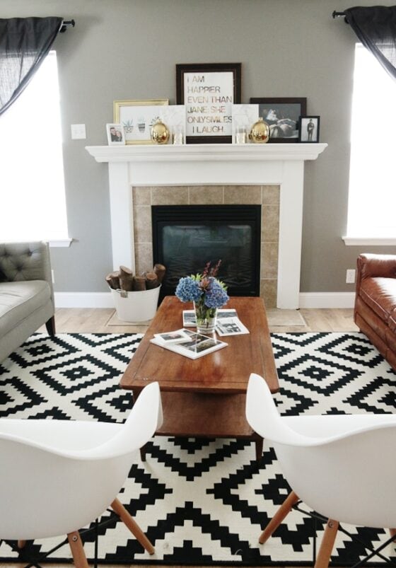 Living Room Makeover: A beautiful transformation of a difficult living room layout on Petite Modern Life