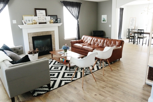 Living Room Makeover: A beautiful transformation of a difficult living room layout on Petite Modern Life