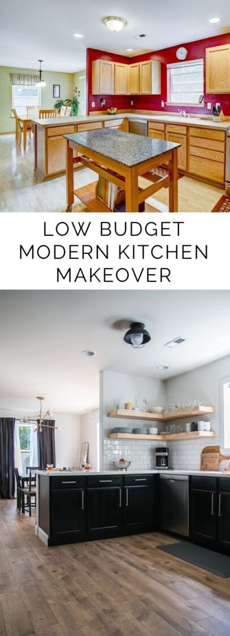 Gorgeous low budget modern kitchen makeover on Petite Modern Life