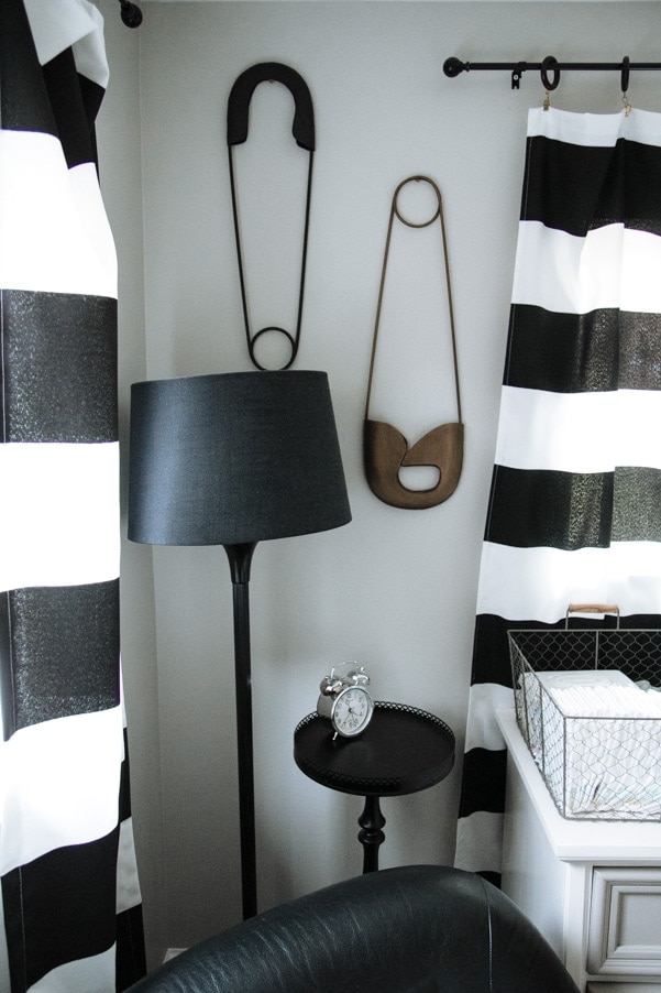 Black white gray modern nursery as part of Nursery Week on Petite Modern Life