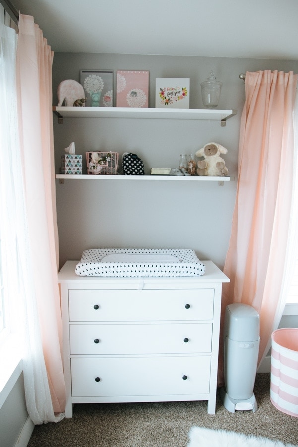 Coral and Gray Modern Nursery as part of Nursery Week on petitemodernlife.com