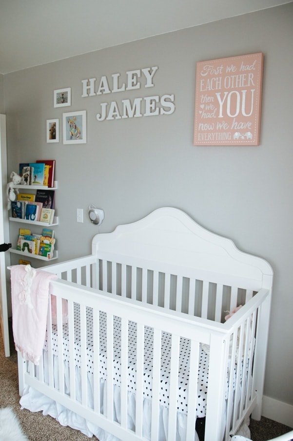 Coral and Gray Modern Nursery as part of Nursery Week on petitemodernlife.com