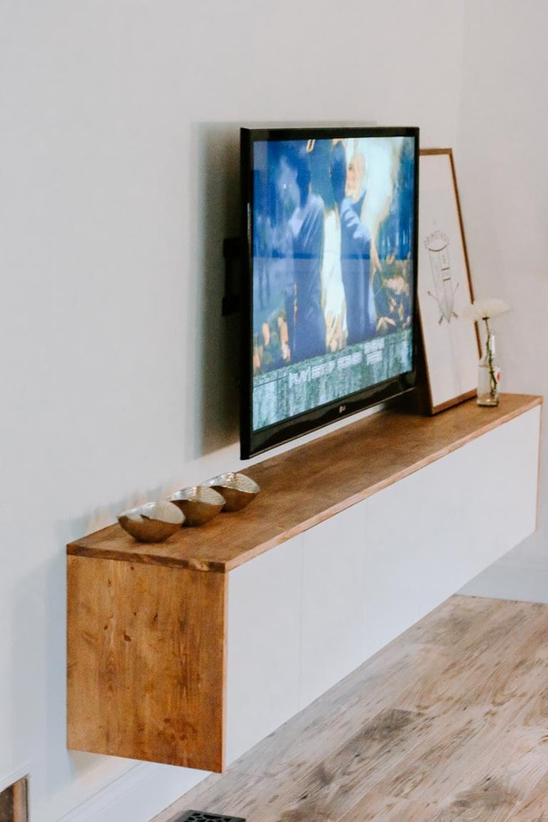 Diy floating store tv stand