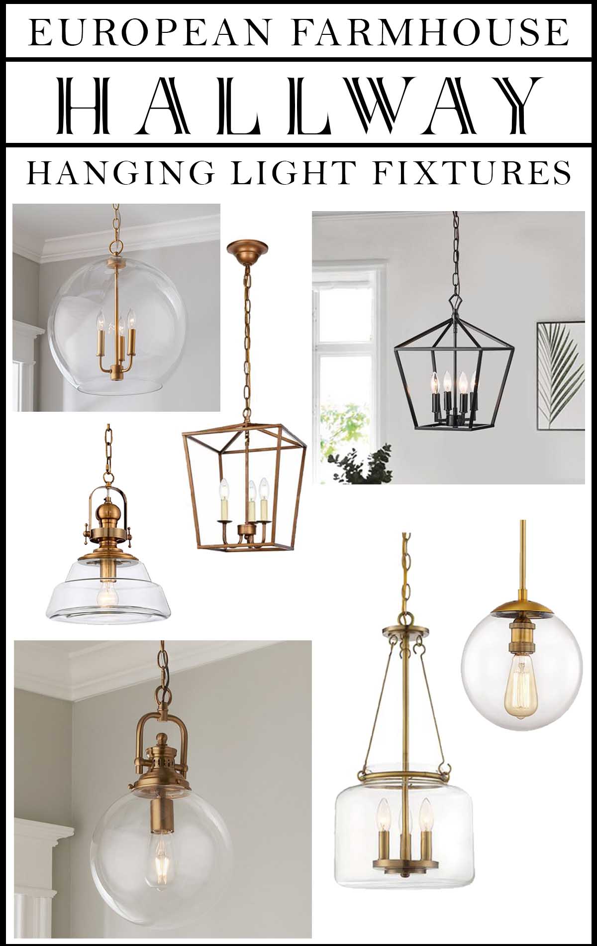 kam Hurtig reservoir European Farmhouse Hallway Hanging Light Fixtures - Petite Modern Life
