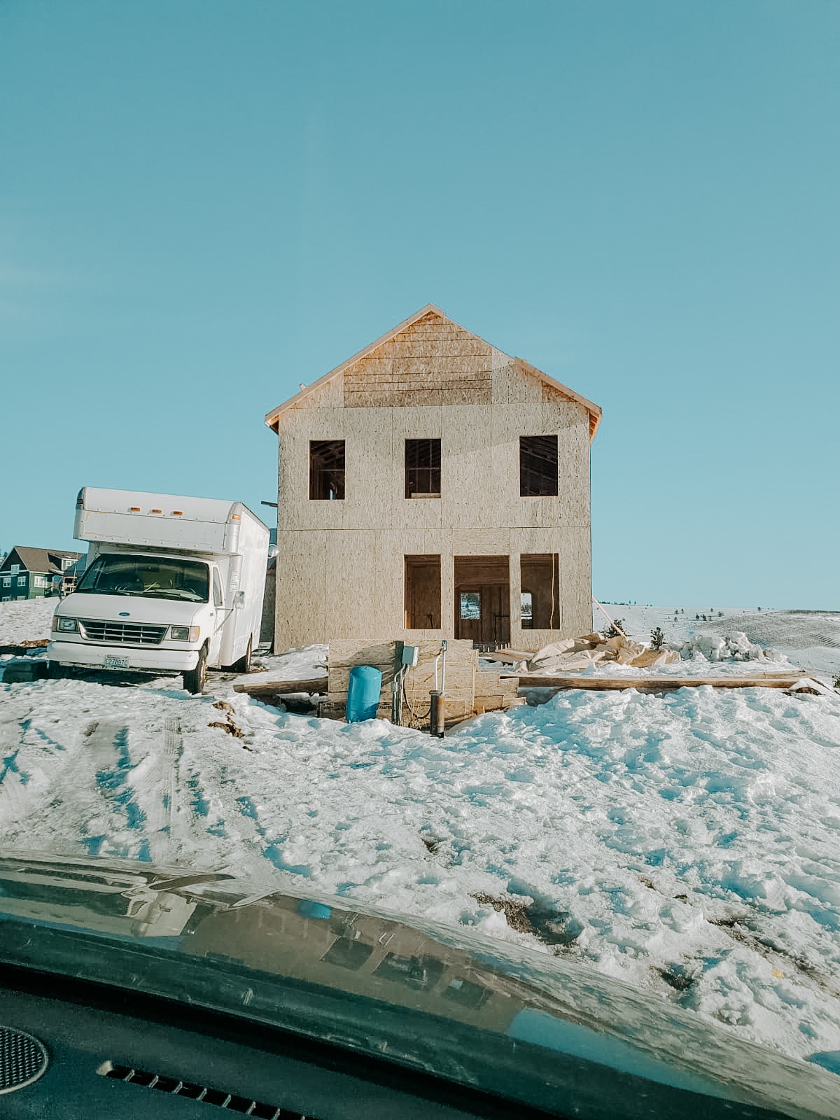 European Farmhouse roadside view