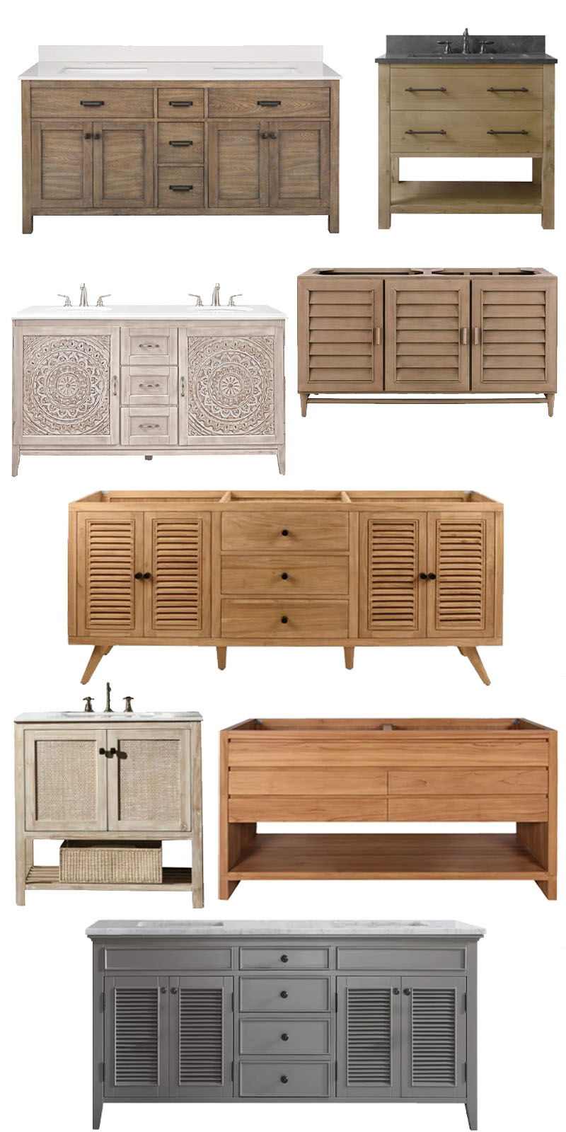 European Farmhouse Bathroom Vanities