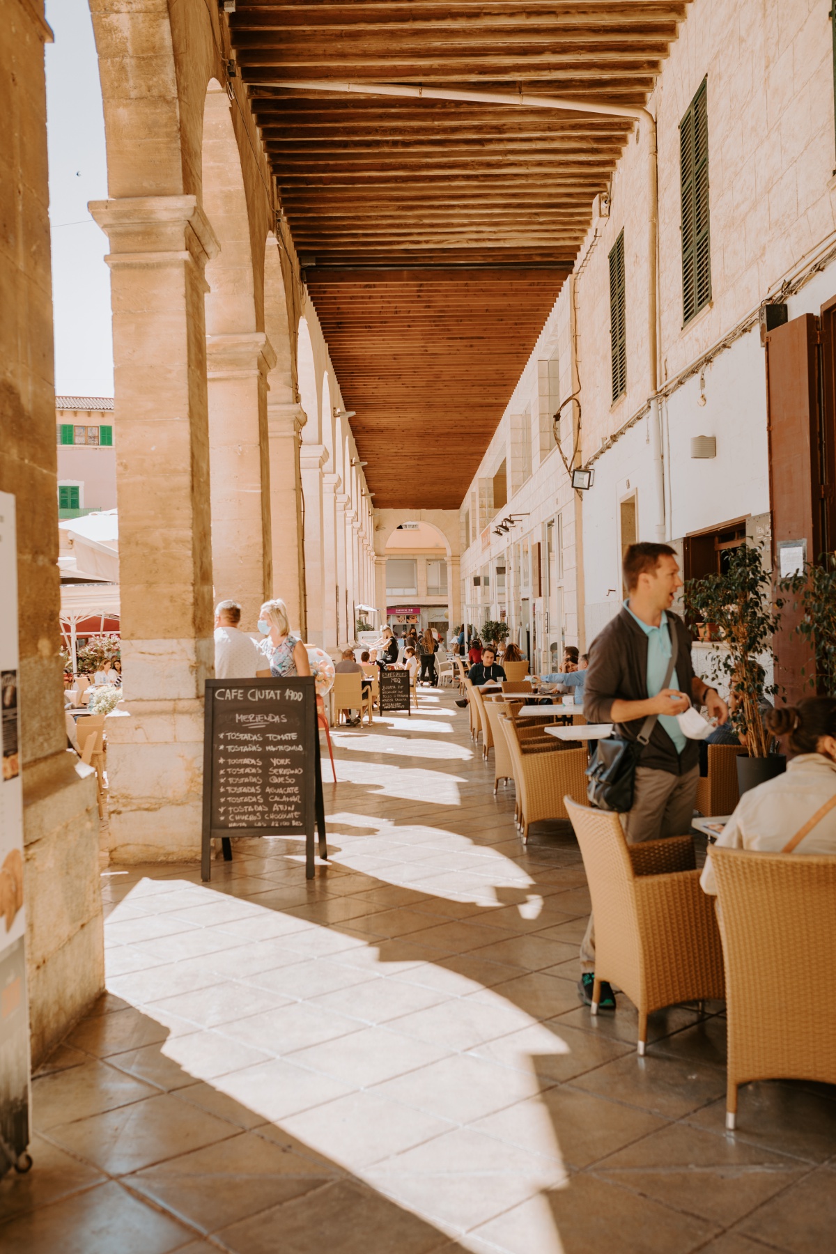 Outdoor cafe old architecture to see in Inca Spain