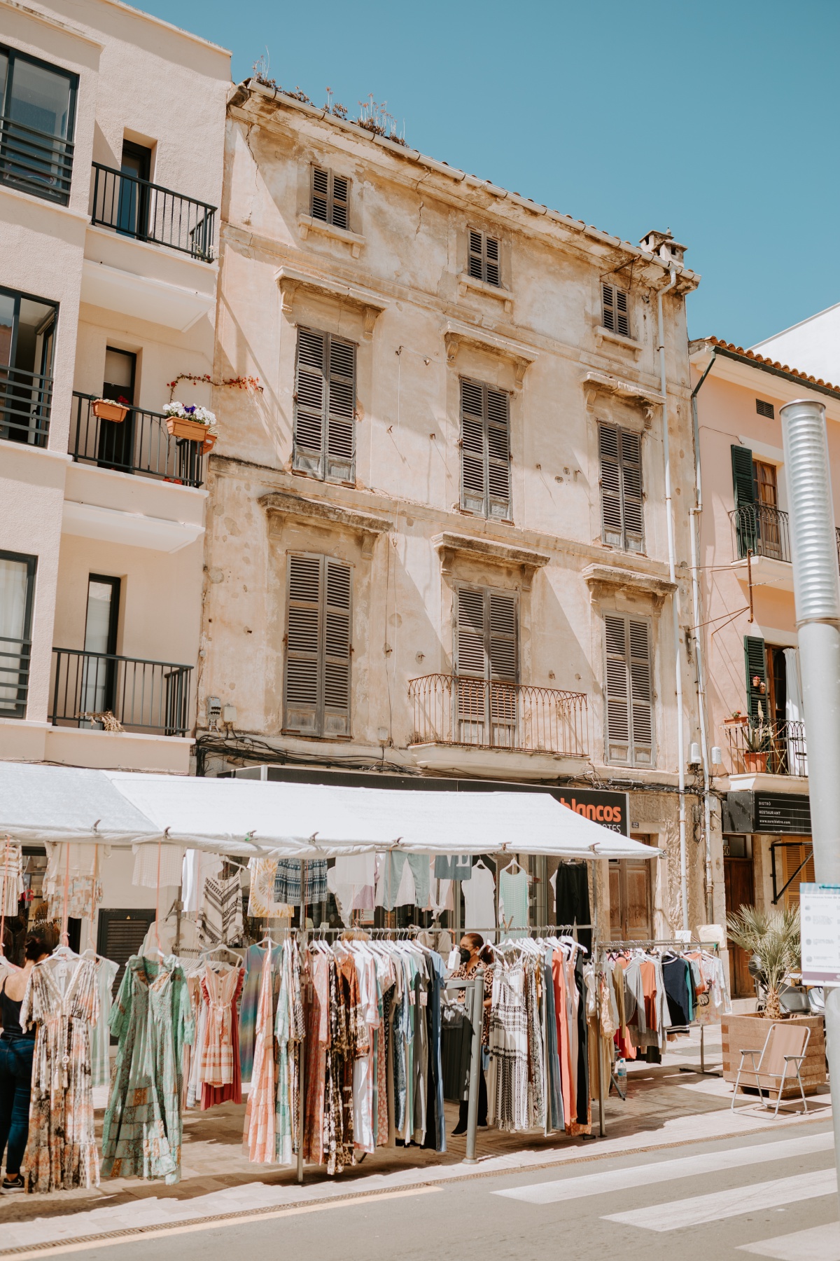 Old buildings in the Inca Market Mallorca Spain