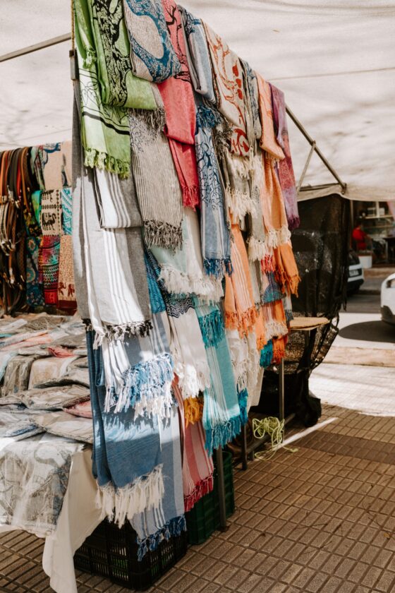 textile gifts to shop at the Inca Market in Mallorca Spain