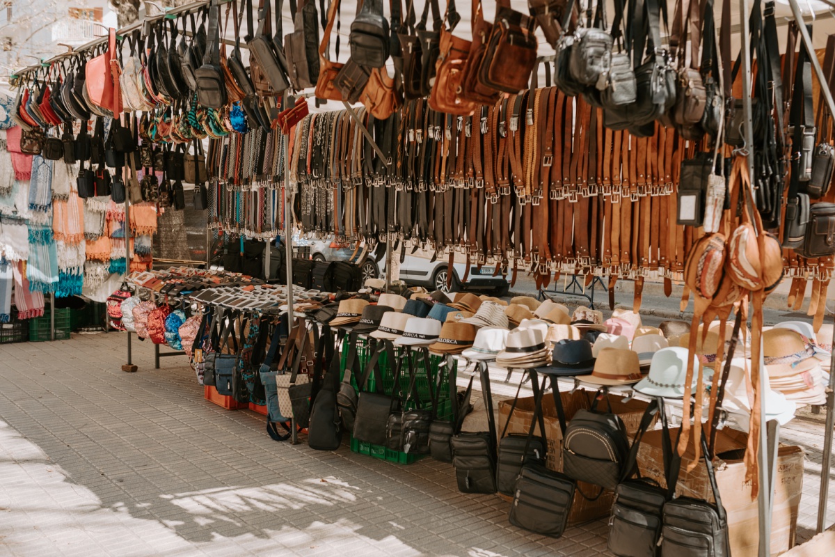 Leather gifts to shop at the Inca Market in Mallorca Spain