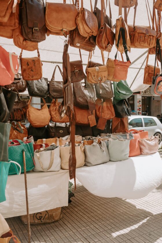 Leather gifts to shop at the Inca Market in Mallorca Spain